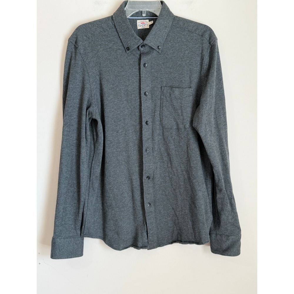 Faherty Flannel Shirt Mens Large Check Fleece Soft Touch Casual Button Down